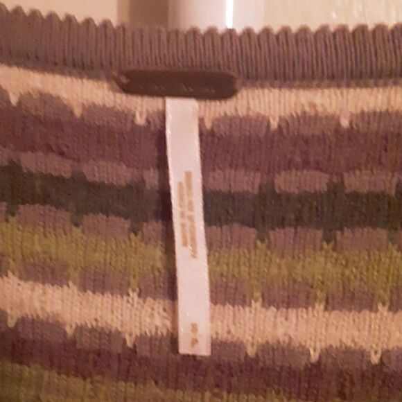 VINTAGE FREE PEOPLE STRIPED RETRO 70's STYLE BOHEMIAN SWEATER S - Picture 3 of 6